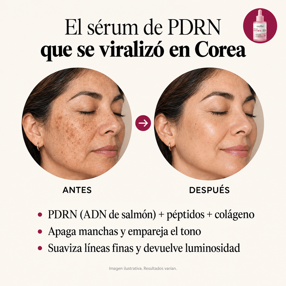 Sérum coreano 99% PDRN con péptidos y colágeno, 30 ml — Estela Couture