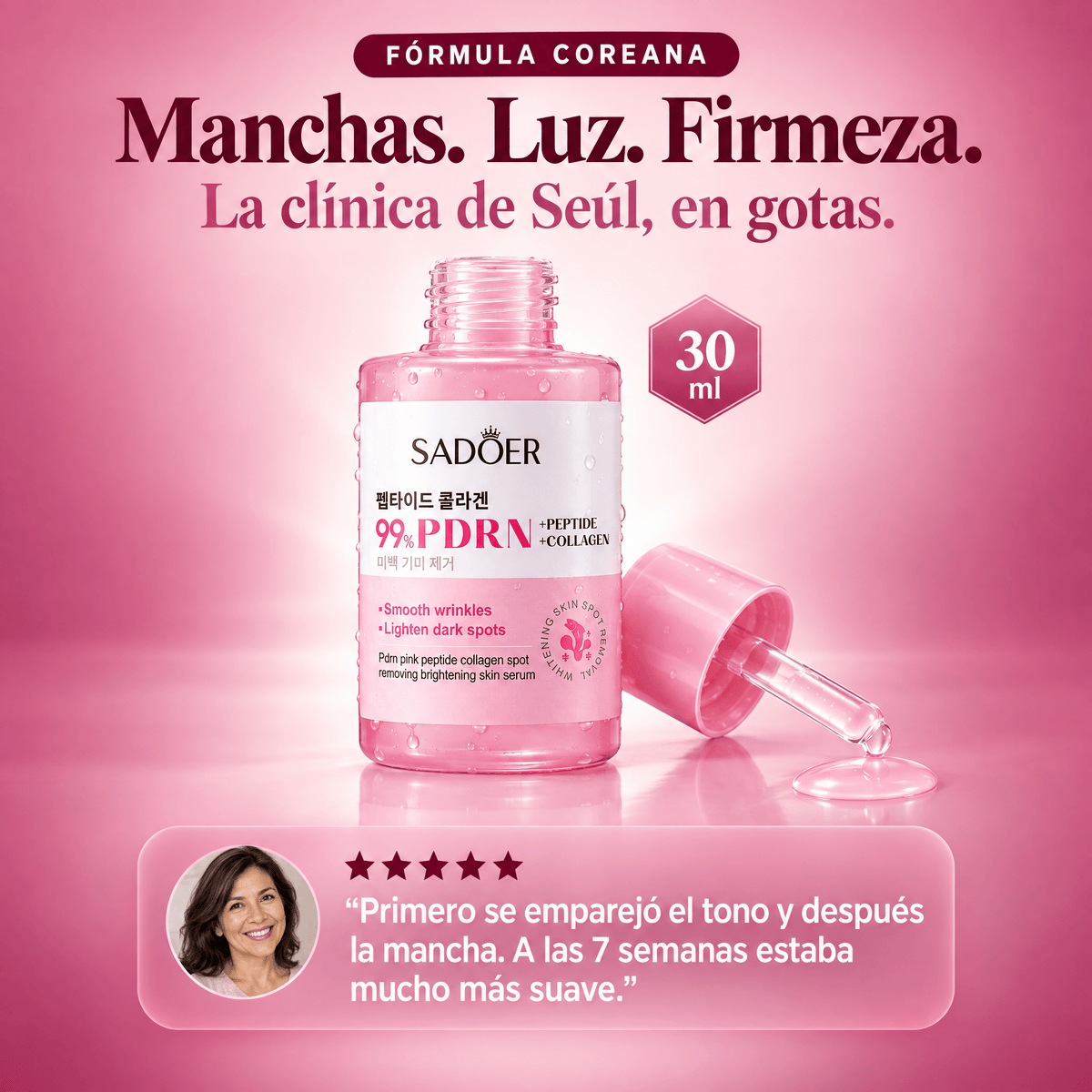 Sérum coreano 99% PDRN con péptidos y colágeno, 30 ml — Estela Couture