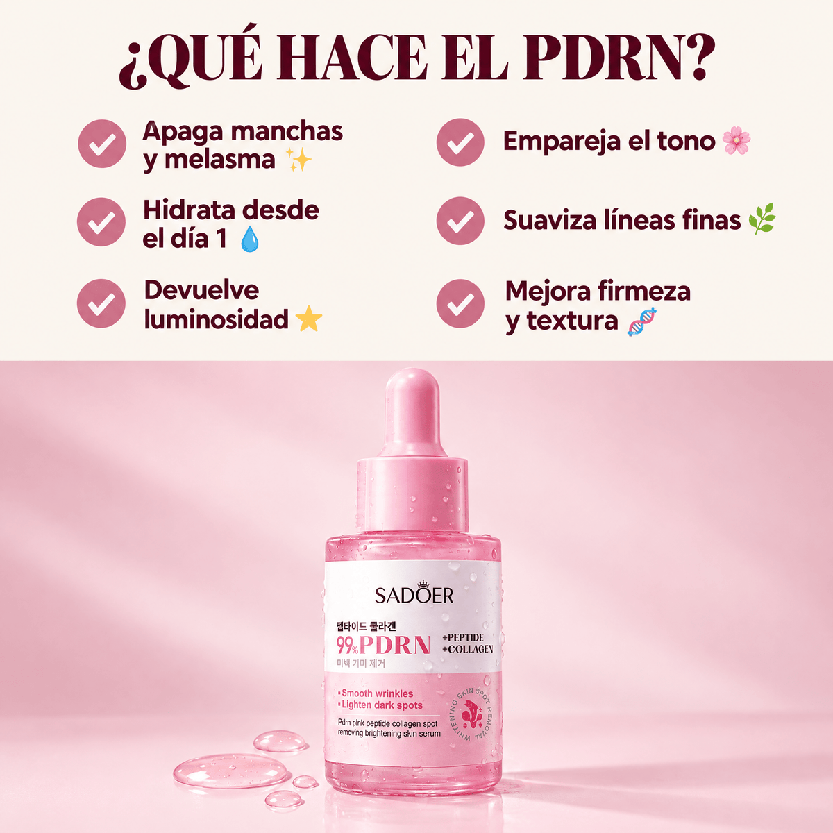 Sérum coreano 99% PDRN con péptidos y colágeno, 30 ml — Estela Couture