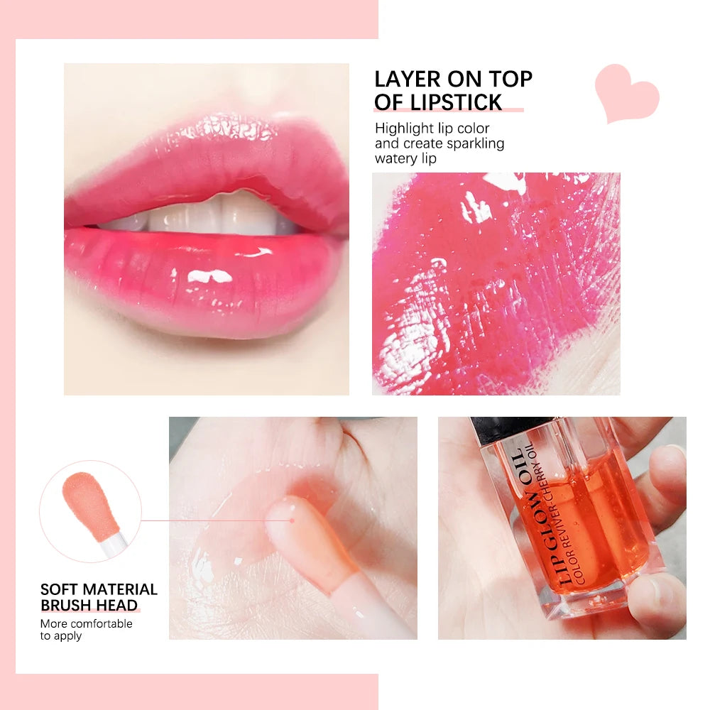 Labios con gloss de acabado espejo