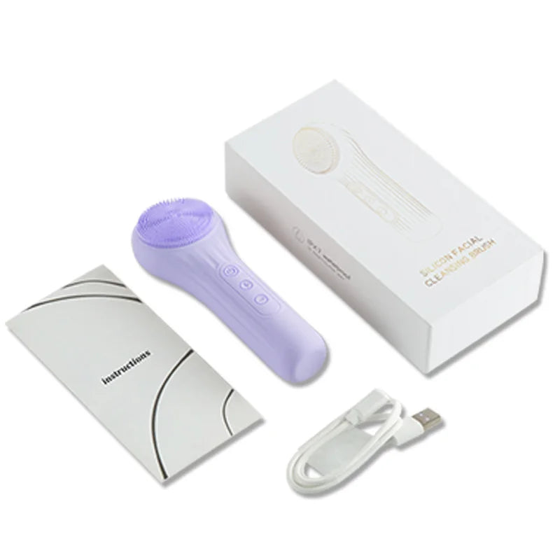 Cepillo facial de silicona con su caja y cable
