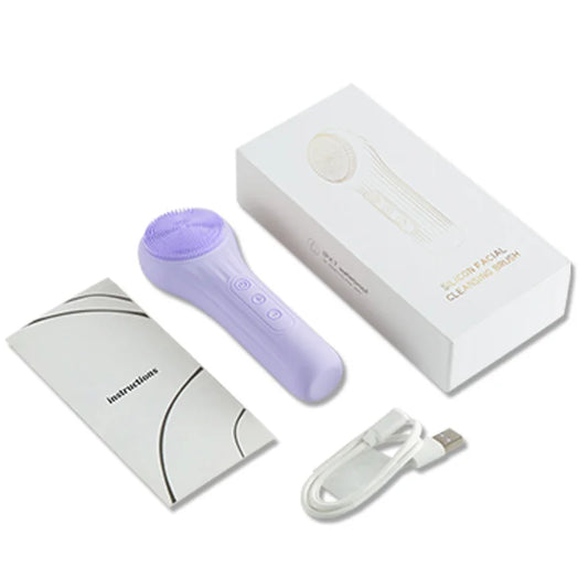 Cepillo facial de silicona con su caja y cable