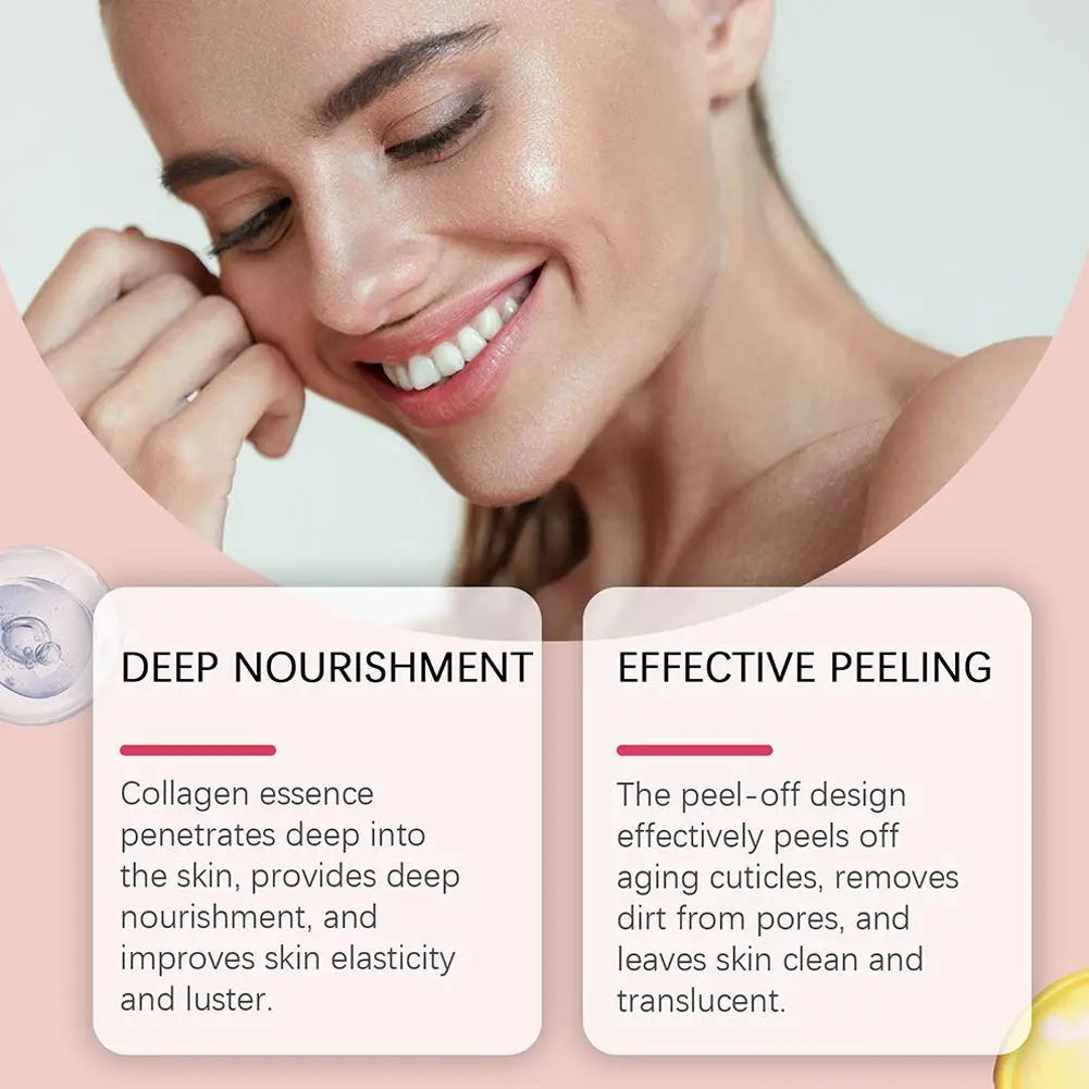 Mujer retirando la mascarilla peel-off