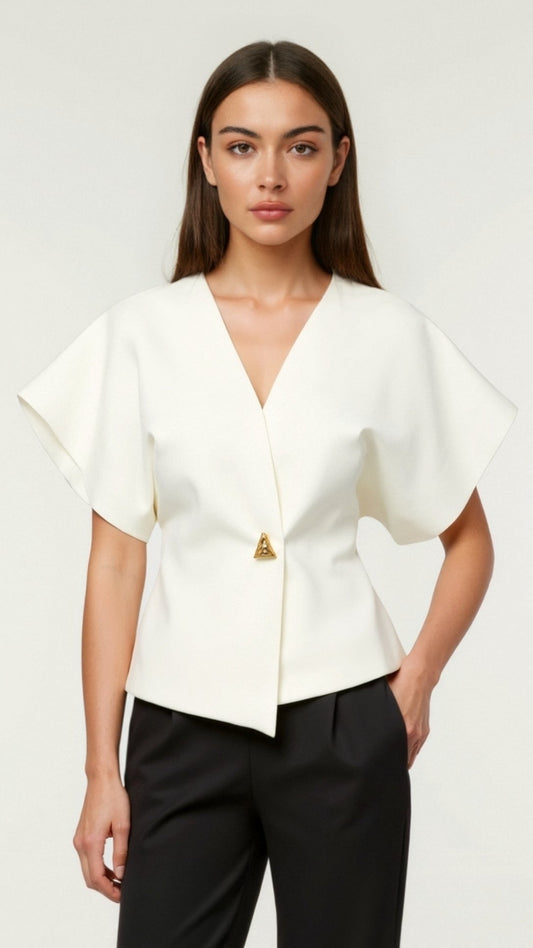 Blusa V de Seda Amy