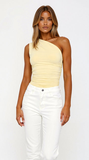 Blusa de Briony con Un Solo Hombro
