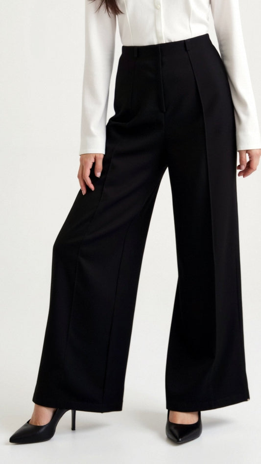 Pantalones Baggy de Cintura Media Luxe