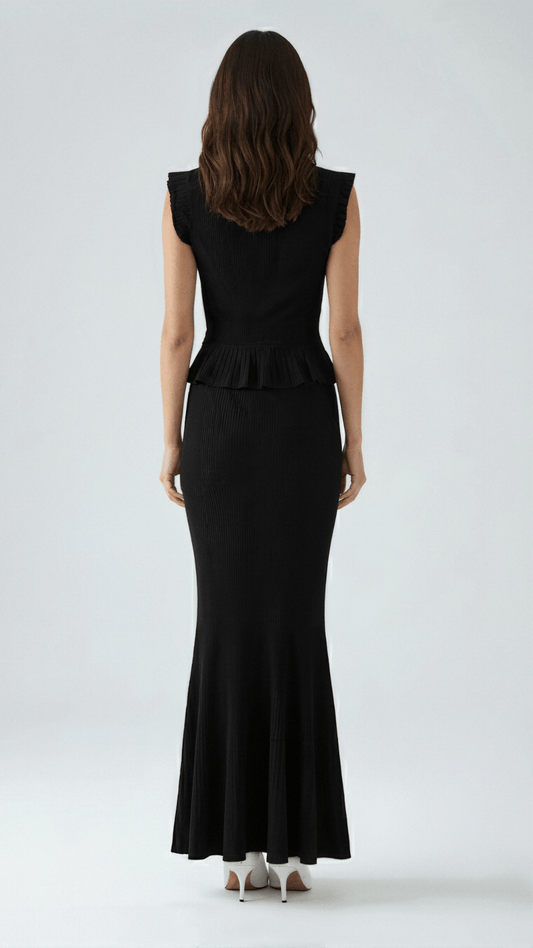Blusa de Punto Acanalado con Volantes