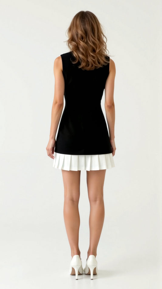 Vestido Mini A-line Sin Mangas Celine