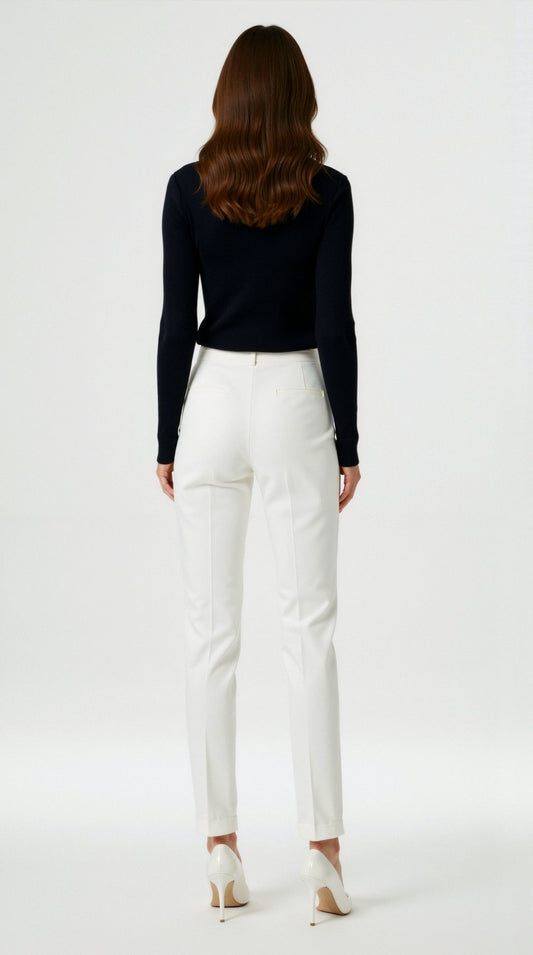 Suéter V-Neck Acanalado Elegante