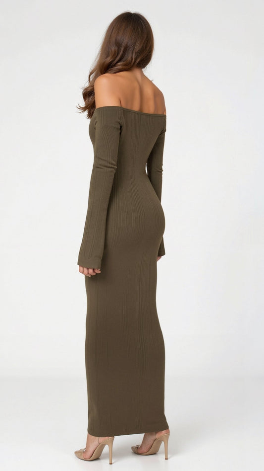 Maxi Vestido Bodycon Off-Shoulder Quinlan