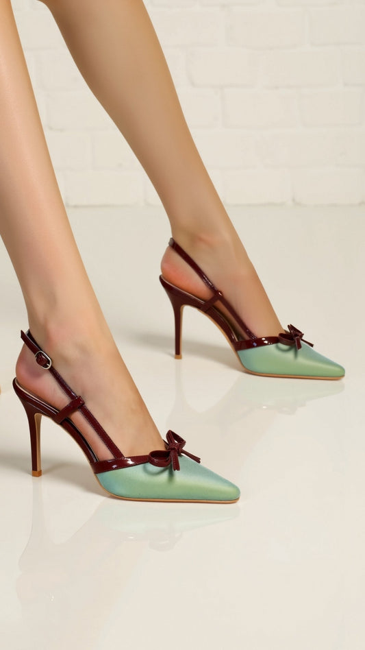 Tacones de Satén con Lazo Elegante
