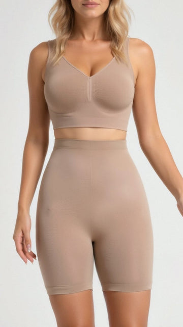 Shorts de Cintura Alta Sin Costuras